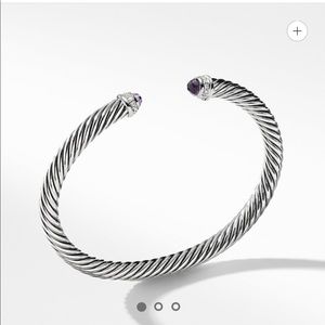David Yurman Bracelet w/ Amethyst + Diamonds, 5mm
